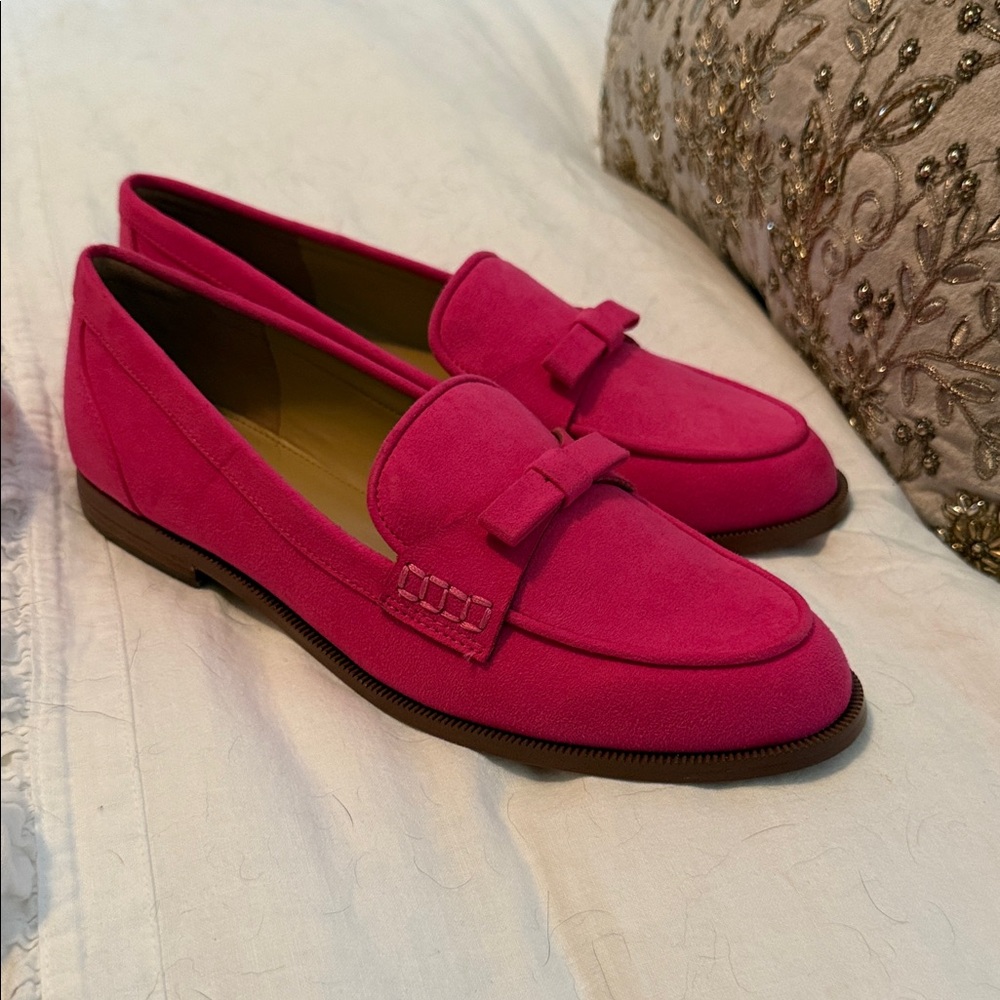 J. Crew Fuchsia Suede Loafers